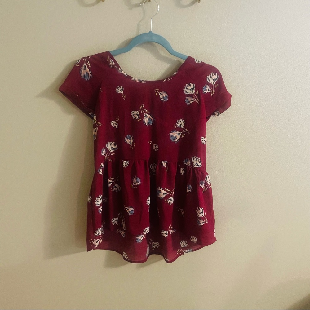 Xhilaration Floral Tie Back Top